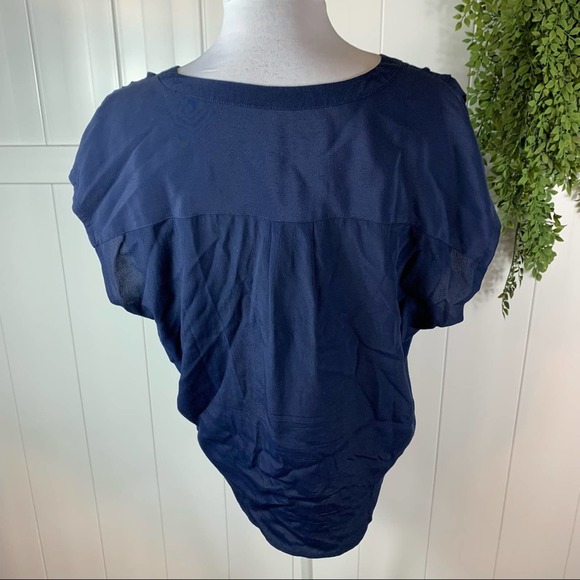Soft Joie Navy Blue Tie Front Blouse Womens Size Medium - Picture 5 of 8